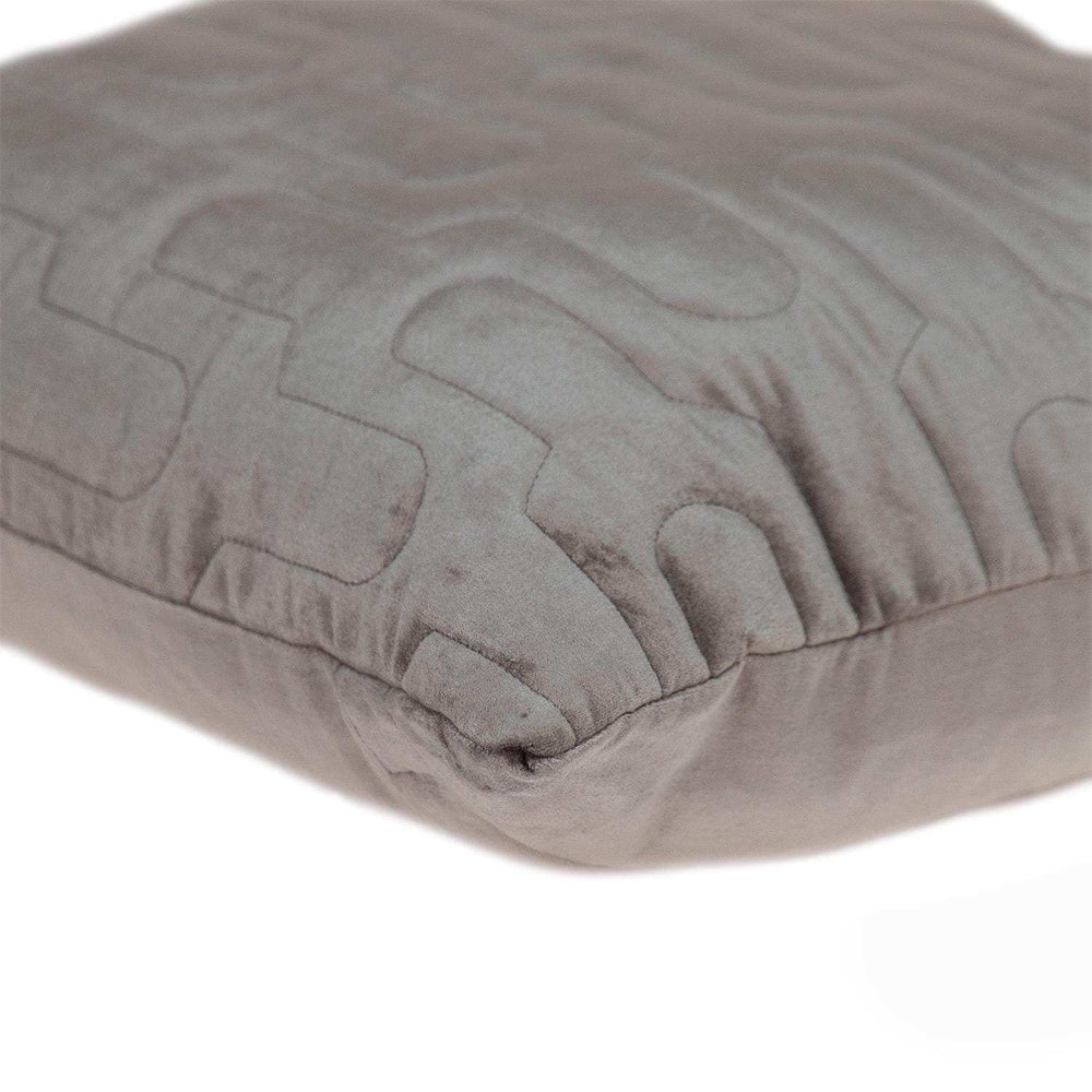 Geometric Lush Quilted Taupe Throw Pillow - Homeroots - Flyclothing LLC