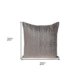 Geometric Lush Quilted Taupe Throw Pillow - Homeroots - Flyclothing LLC