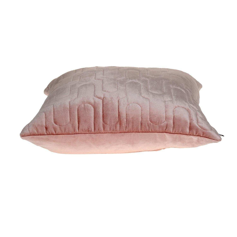 Geometric Lush Quilted Metallic Pink Throw Pillow - Homeroots - Flyclothing LLC
