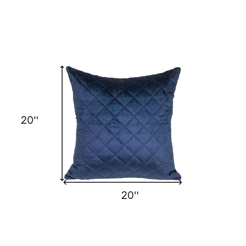 Tufted Diamond Navy Transitional Square Pillow - Homeroots - Flyclothing LLC