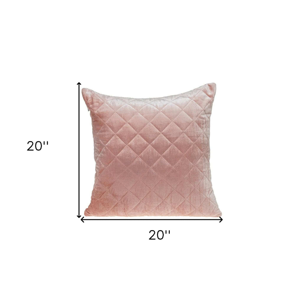 Tufted Diamond Pink Transitional Square Pillow - Homeroots - Flyclothing LLC