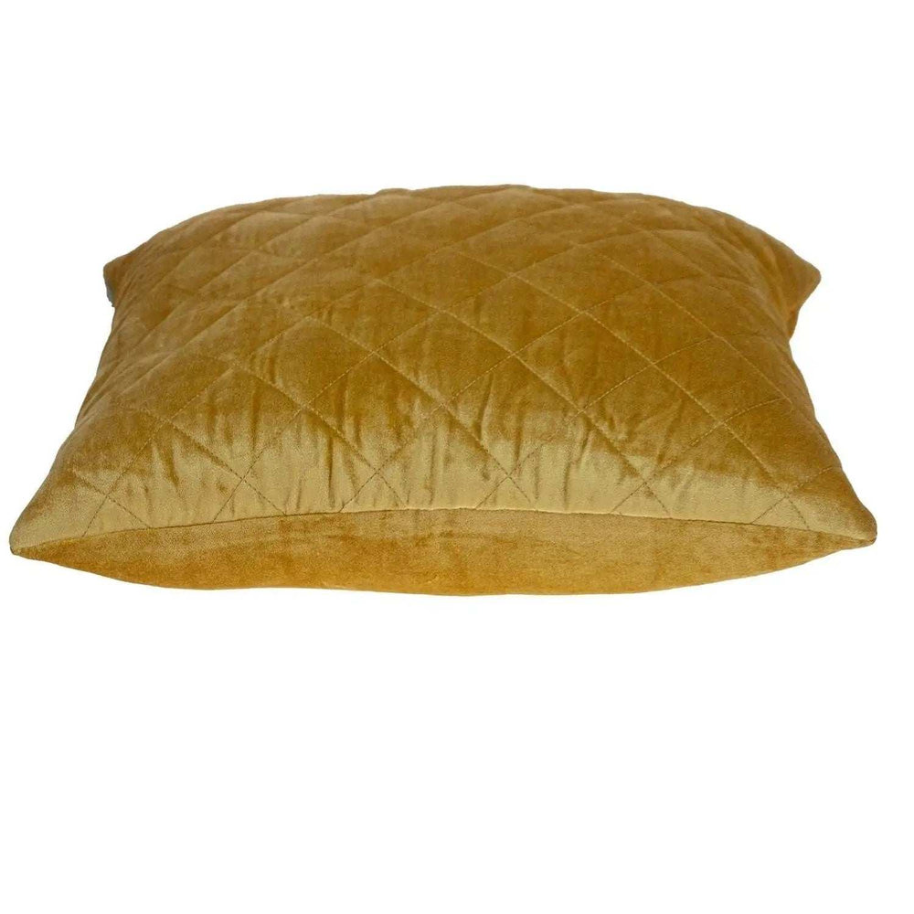 Tufted Diamond Yellow Ochre Transitional Square Pillow - Homeroots - Flyclothing LLC
