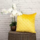 Tufted Diamond Yellow Ochre Transitional Square Pillow - Homeroots - Flyclothing LLC