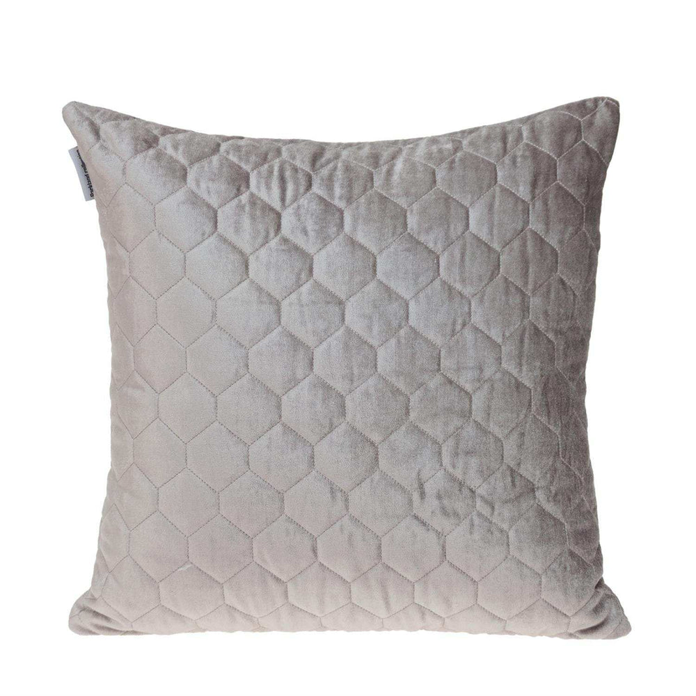 Taupe Tufted Velvet Quilted Throw Pillow - Homeroots - Flyclothing LLC