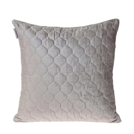 Taupe Tufted Velvet Quilted Throw Pillow - Homeroots - Flyclothing LLC