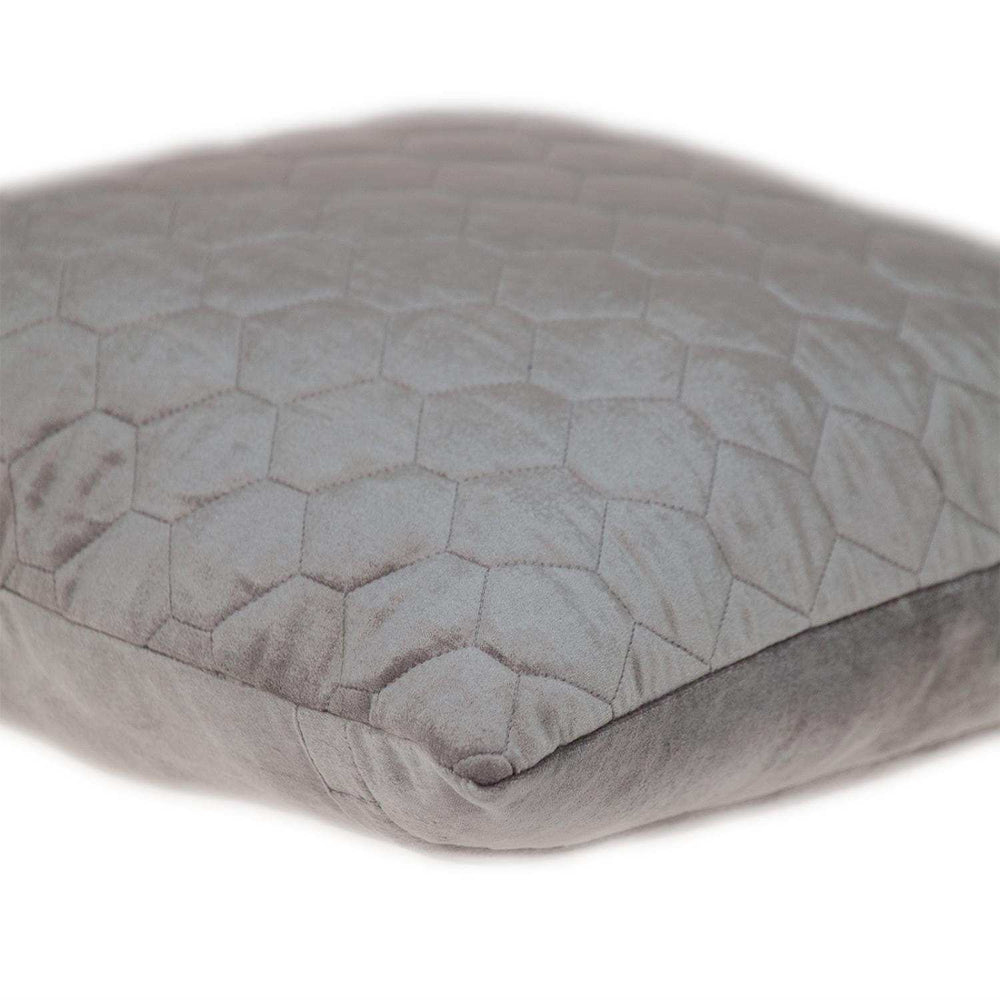 Taupe Tufted Velvet Quilted Throw Pillow - Homeroots - Flyclothing LLC