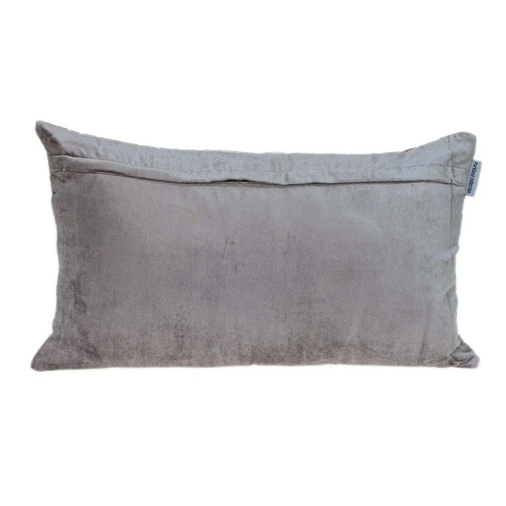 Taupe Tufted Velvet Quilted Lumbar Throw Pillow - Homeroots - Flyclothing LLC