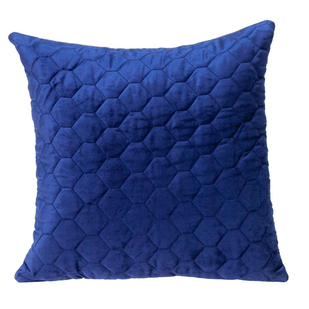 Blue Tufted Velvet Quilted Throw Pillow - Homeroots - Flyclothing LLC