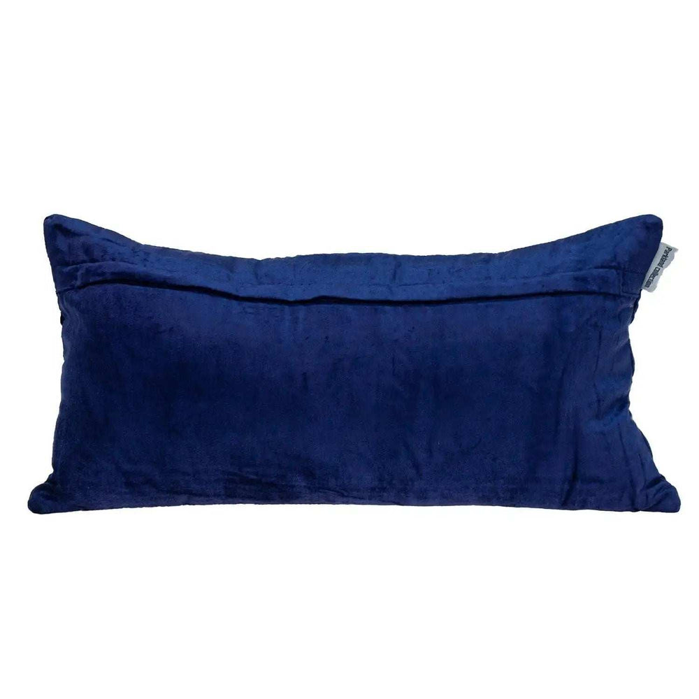 Blue Tufted Velvet Quilted Lumbar Throw Pillow - Homeroots - Flyclothing LLC