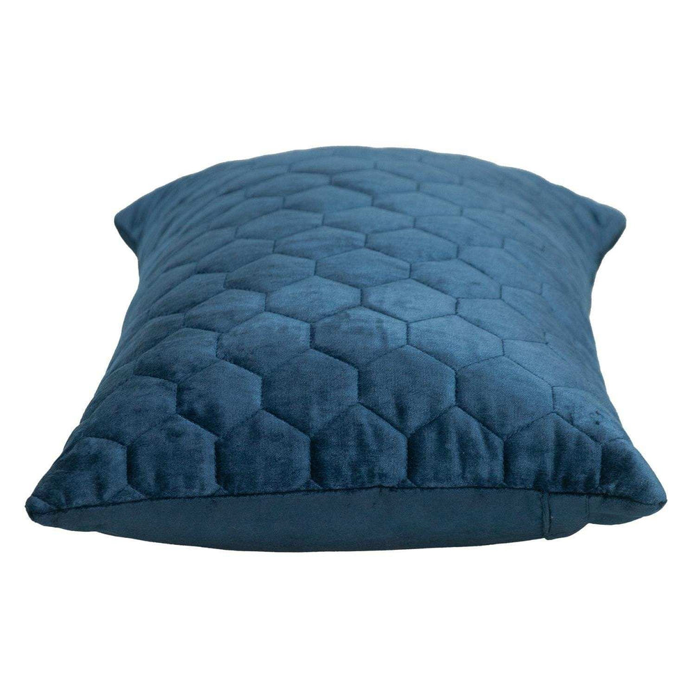 Navy Blue Tufted Velvet Quilted Lumbar Throw Pillow - Homeroots - Flyclothing LLC