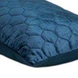 Navy Blue Tufted Velvet Quilted Lumbar Throw Pillow - Homeroots - Flyclothing LLC