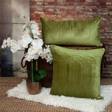 Quilted Velvet Olive Square Throw Pillow - Homeroots - Flyclothing LLC