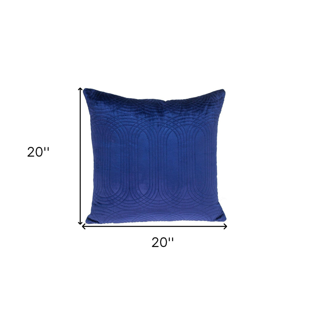 20" Blue Cotton Blend Throw Pillow - Homeroots - Flyclothing LLC