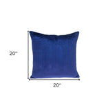 20" Blue Cotton Blend Throw Pillow - Homeroots - Flyclothing LLC