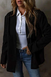 Button Up Long Sleeve Blazer - Trendsi - Flyclothing LLC