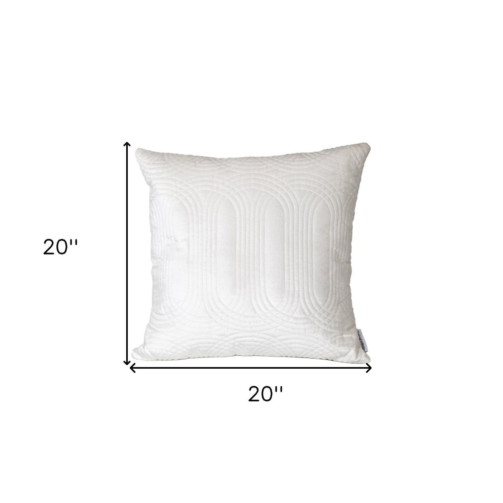 20" White Cotton Blend Throw Pillow - Homeroots - Flyclothing LLC