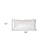 12" X 24" White Cotton Blend Throw Pillow - Homeroots - Flyclothing LLC