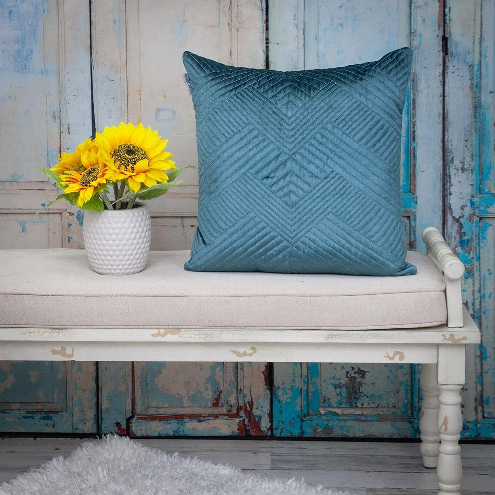 20" Teal Cotton Blend Throw Pillow - Homeroots - Flyclothing LLC