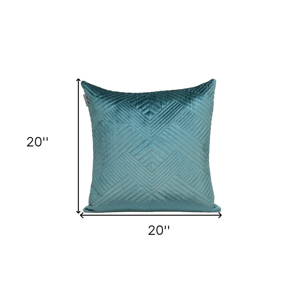 20" Teal Cotton Blend Throw Pillow - Homeroots - Flyclothing LLC