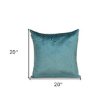 20" Teal Cotton Blend Throw Pillow - Homeroots - Flyclothing LLC