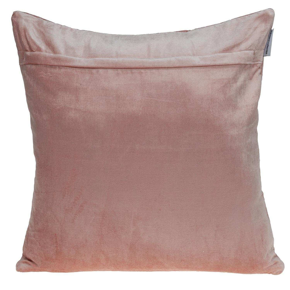 Pink Chunky Geo Stitched Velvet Decorative Throw Pillow - Homeroots - Flyclothing LLC