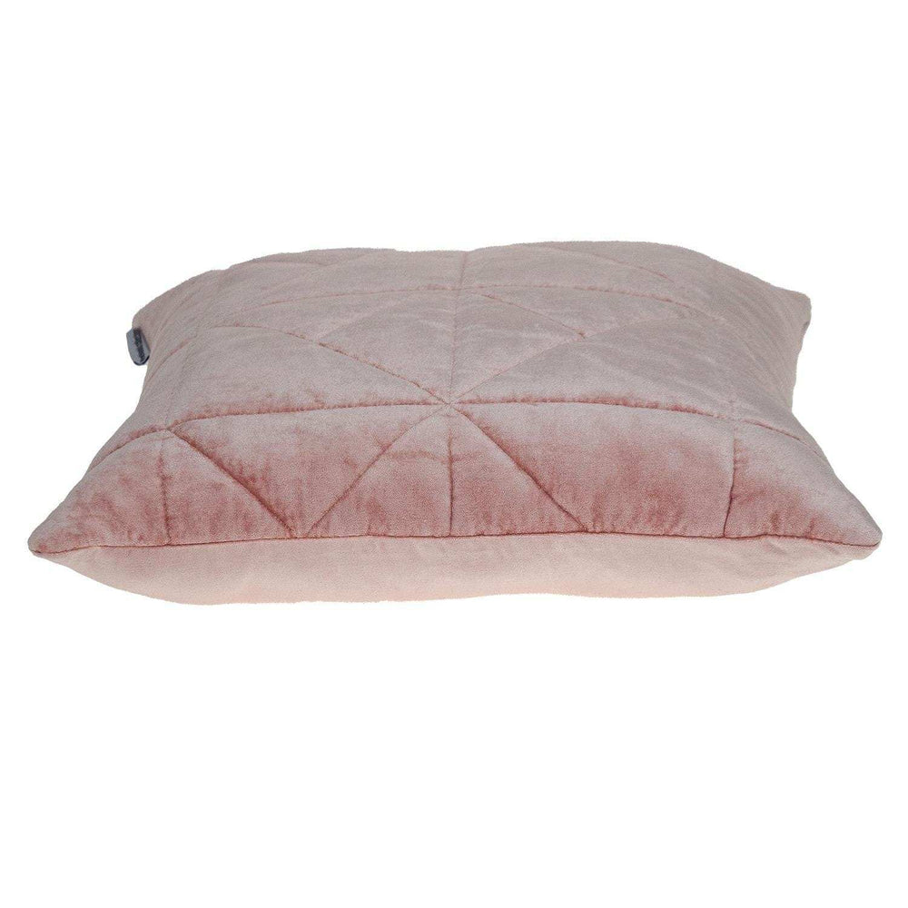 Pink Chunky Geo Stitched Velvet Decorative Throw Pillow - Homeroots - Flyclothing LLC
