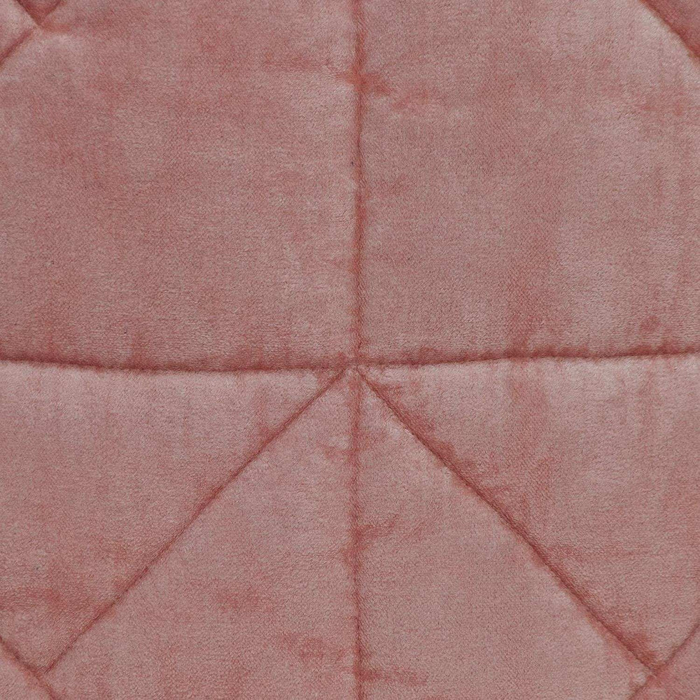 Pink Chunky Geo Stitched Velvet Decorative Throw Pillow - Homeroots - Flyclothing LLC
