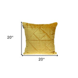 Yellow Chunky Geo Stitched Velvet Decorative Throw Pillow - Homeroots - Flyclothing LLC