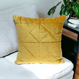 Yellow Chunky Geo Stitched Velvet Decorative Throw Pillow - Homeroots - Flyclothing LLC