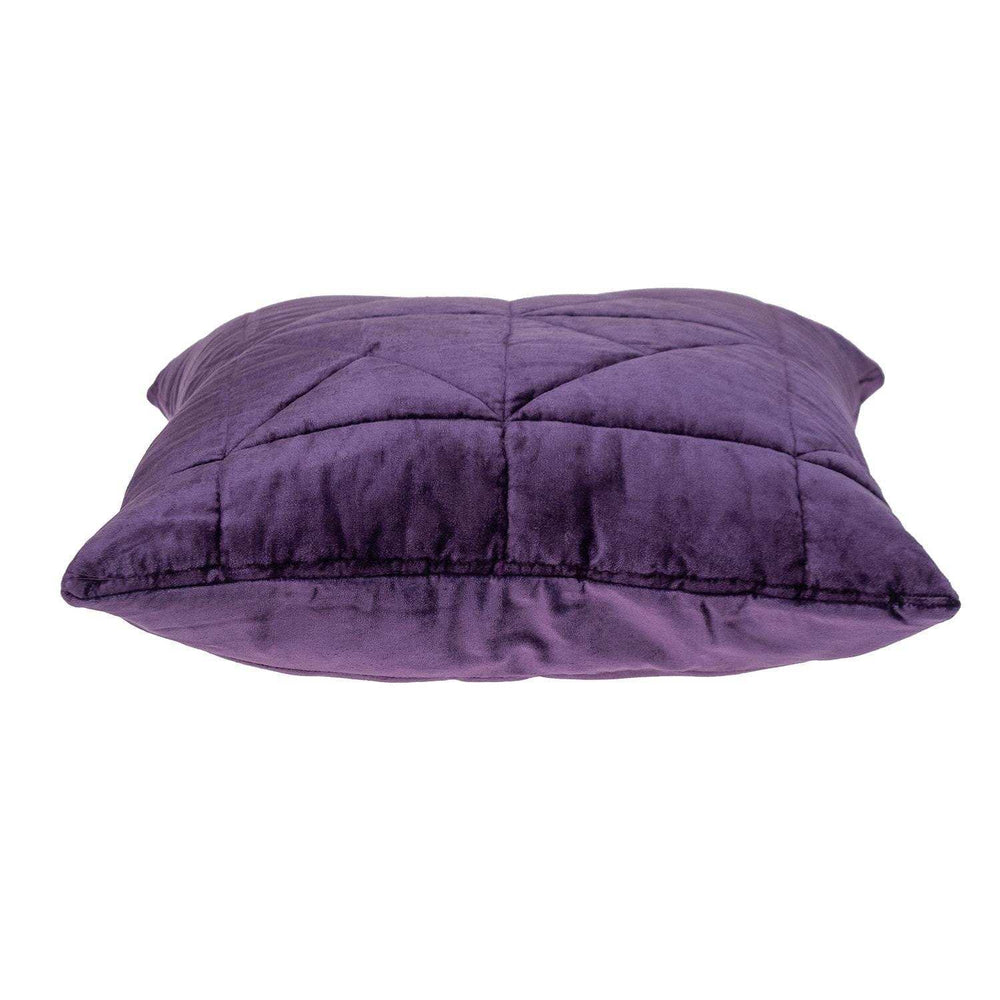 Purple Chunky Geo Stitched Velvet Decorative Throw Pillow - Homeroots - Flyclothing LLC