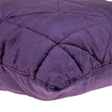 Purple Chunky Geo Stitched Velvet Decorative Throw Pillow - Homeroots - Flyclothing LLC