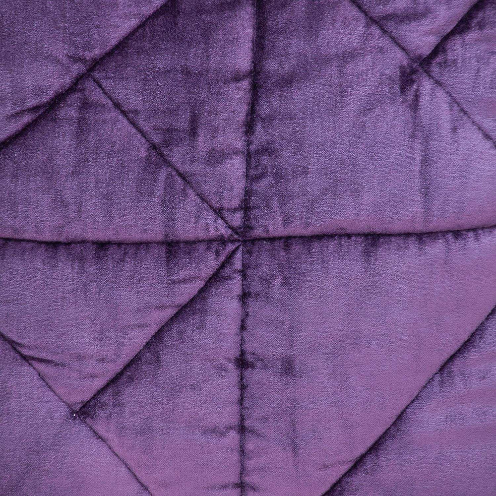 Purple Chunky Geo Stitched Velvet Decorative Throw Pillow - Homeroots - Flyclothing LLC