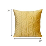 20" Yellow Cotton Blend Throw Pillow - Homeroots - Flyclothing LLC