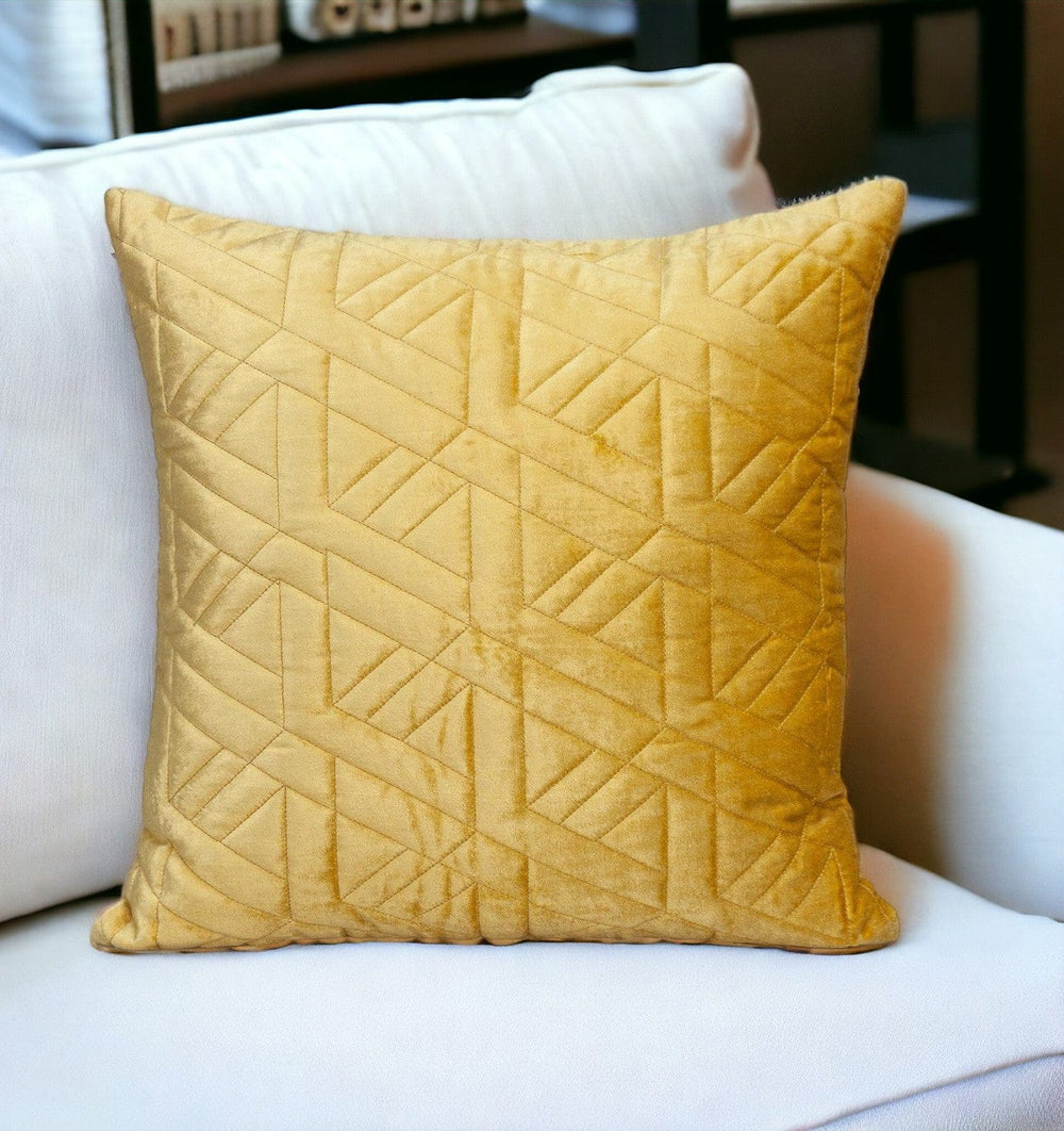 20" Yellow Cotton Blend Throw Pillow - Homeroots - Flyclothing LLC