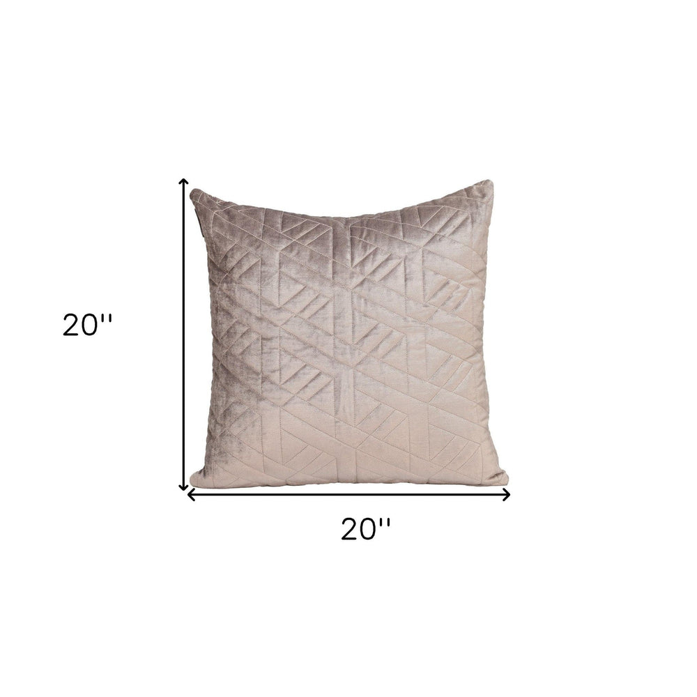 20" Taupe Cotton Blend Throw Pillow - Homeroots - Flyclothing LLC