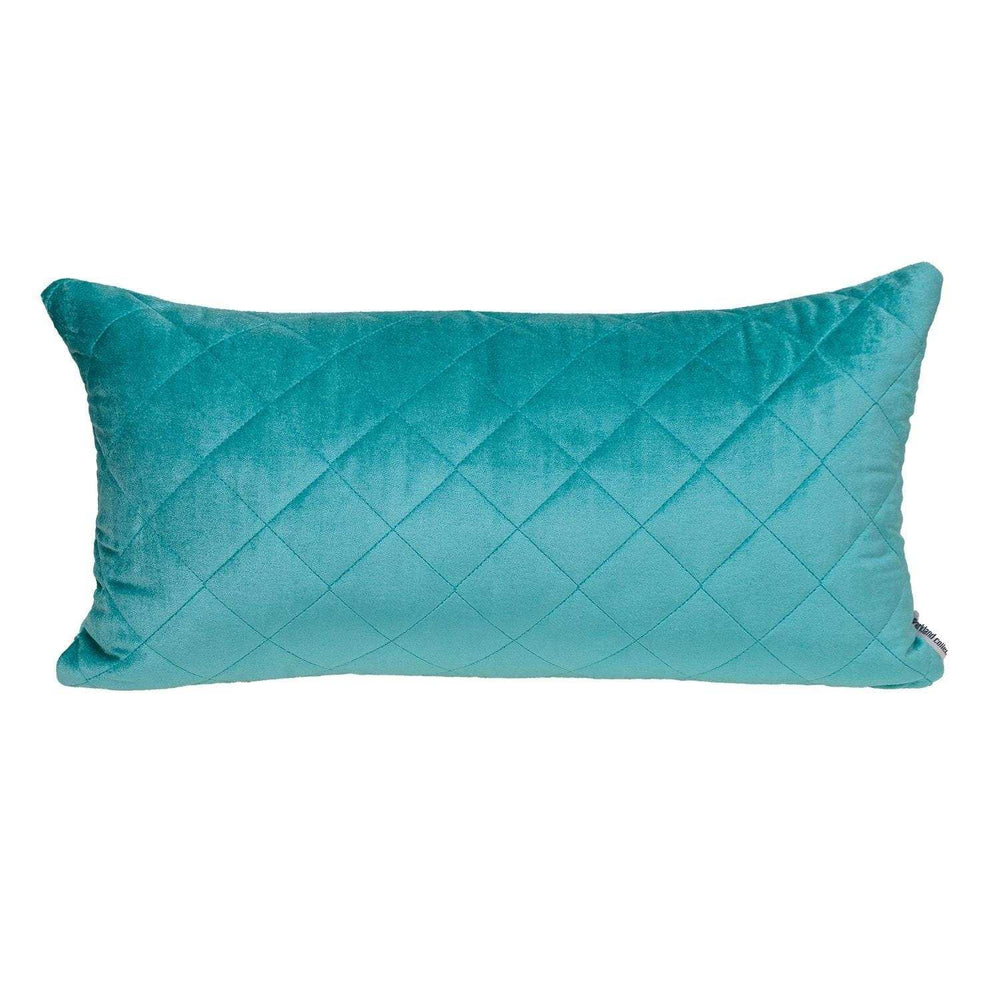 Tufted Diamond Aqua Transitional Lumbar Pillow - Homeroots - Flyclothing LLC