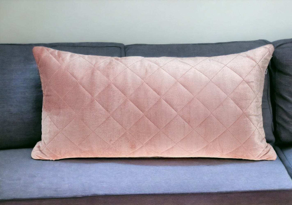 Tufted Diamond Pink Transitional Lumbar Pillow - Homeroots - Flyclothing LLC