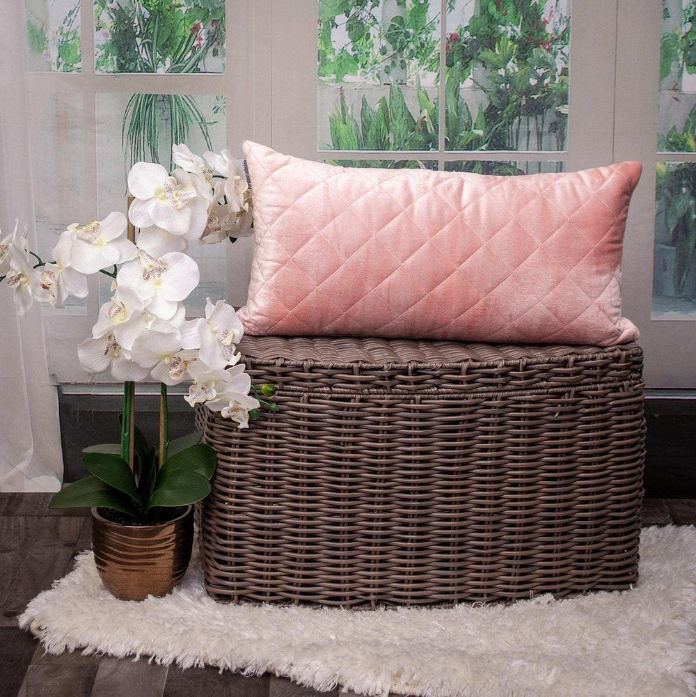 Tufted Diamond Pink Transitional Lumbar Pillow - Homeroots - Flyclothing LLC