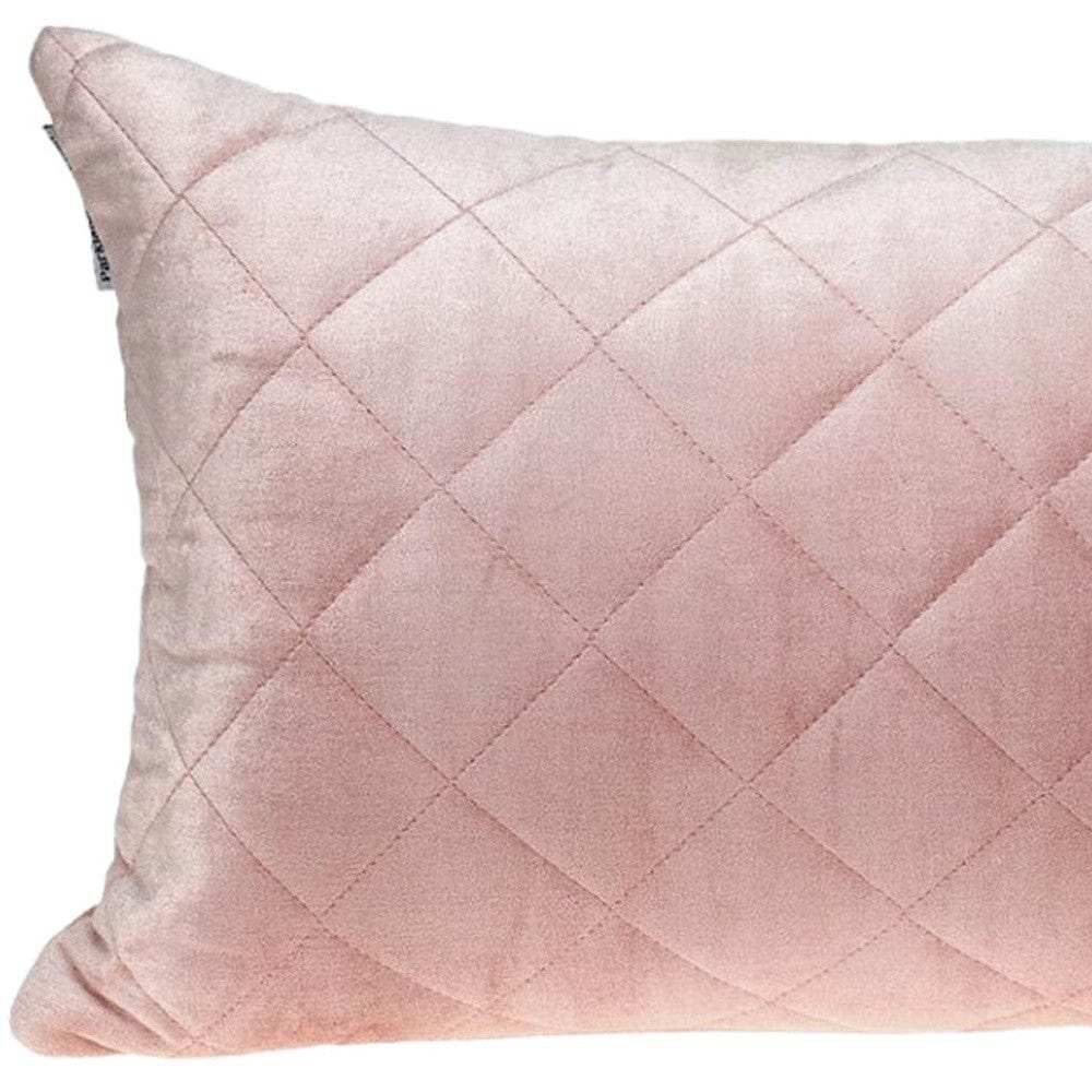 Tufted Diamond Pink Transitional Lumbar Pillow - Homeroots - Flyclothing LLC