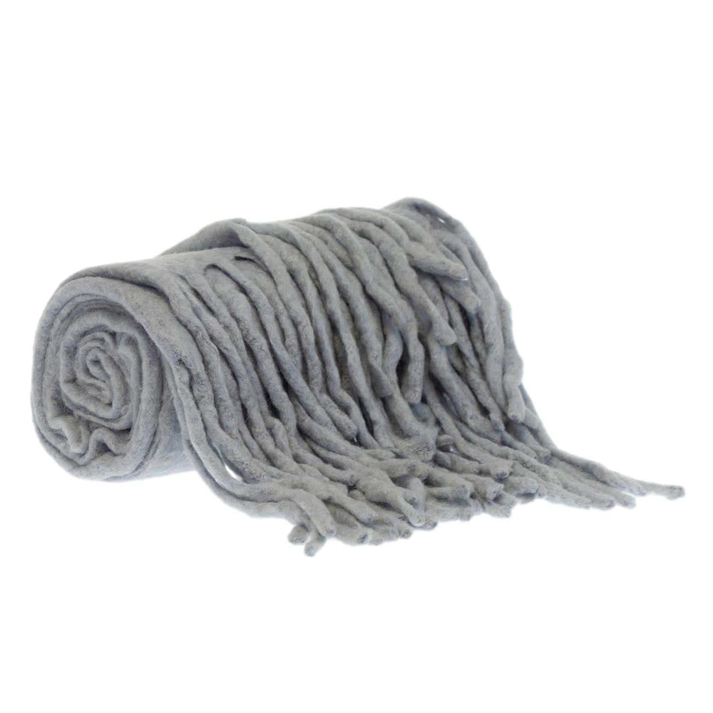Gray Knitted Acrylic Solid Color Reversable Throw - Homeroots - Flyclothing LLC