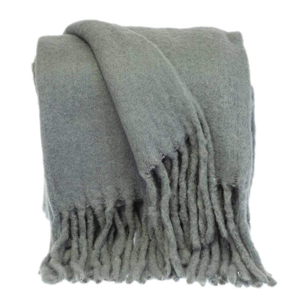 Super Soft Gray Soft Solid Color Handloomed Throw Blanket - Homeroots - Flyclothing LLC