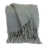 Super Soft Gray Soft Solid Color Handloomed Throw Blanket - Homeroots - Flyclothing LLC