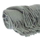 Super Soft Gray Soft Solid Color Handloomed Throw Blanket - Homeroots - Flyclothing LLC