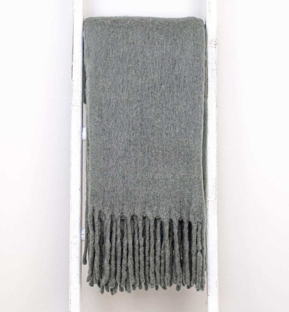 Super Soft Gray Soft Solid Color Handloomed Throw Blanket - Homeroots - Flyclothing LLC