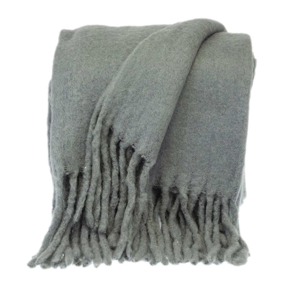 Super Soft Gray Soft Solid Color Handloomed Throw Blanket - Homeroots - Flyclothing LLC