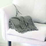 Super Soft Gray Soft Solid Color Handloomed Throw Blanket - Homeroots - Flyclothing LLC