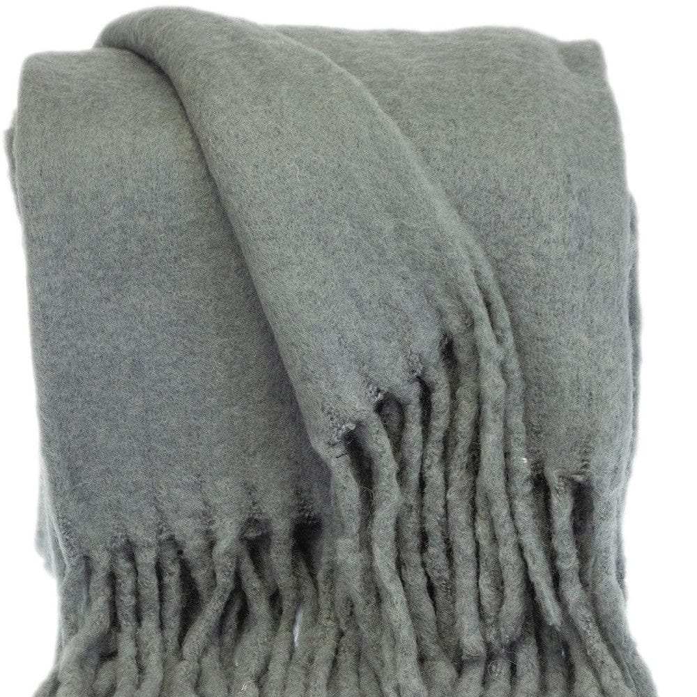 Super Soft Gray Soft Solid Color Handloomed Throw Blanket - Homeroots - Flyclothing LLC
