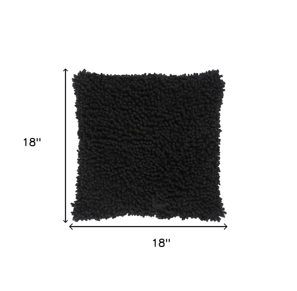 18" Black Cotton Throw Pillow - Homeroots - Flyclothing LLC