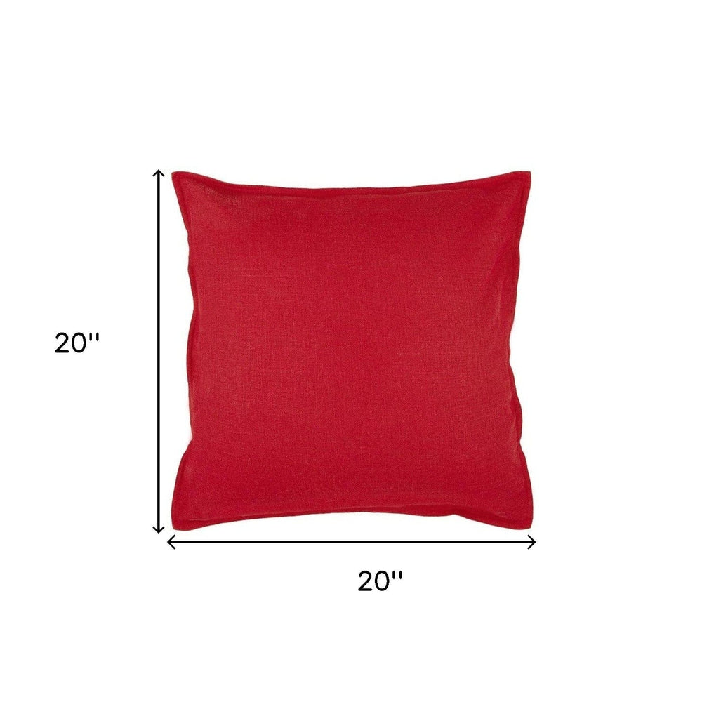 20" Red Cotton Throw Pillow - Homeroots - Flyclothing LLC