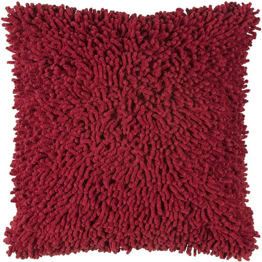 18" Red Cotton Throw Pillow - Homeroots